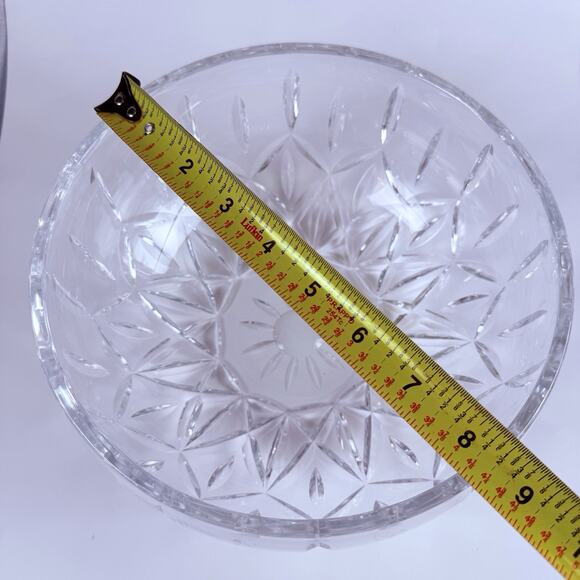 Block Crystal Olympic Bowl 10” 24% Lead Cut Crystal 1990 Centerpiece Fruit VTG - Picture 10 of 11